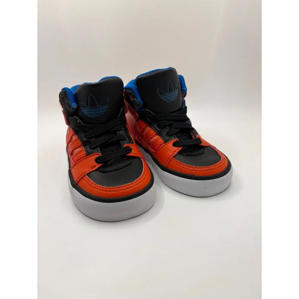 Adidas Originals Hard Court Hi Toddler Sneakers Orange Black Blue G99437 Size 5K